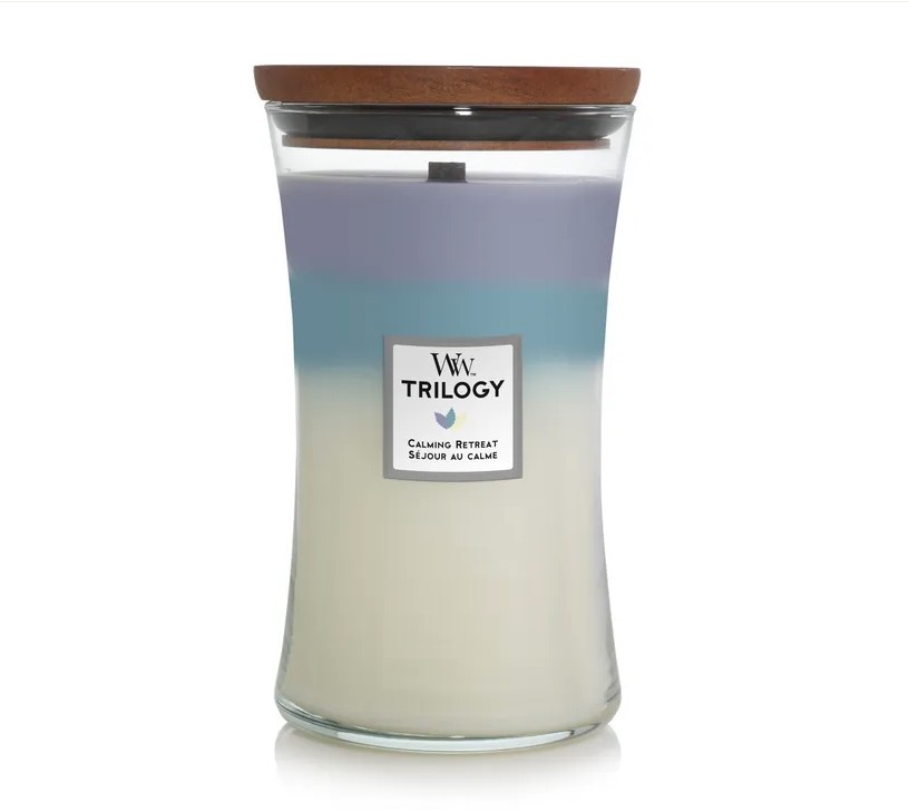 Ароматична свічка з тришаровим ароматом Woodwick Large Trilogy Calming Retreat 609 г